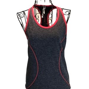 Ebb & Flow Racerback Yoga Athletic Tank Gray/Coral